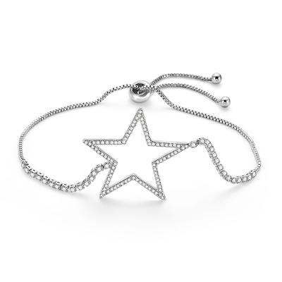 China PUSHI's other star with the style of geometric hollow zircon bracelet star pentagon bridesmaid gift at good price for sale