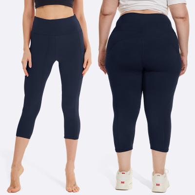 China LOGO Printed High Waist Plus Size Breathable Custom Yoga Cropped Yoga Pants Yoga Pants New Style Capris For Women for sale