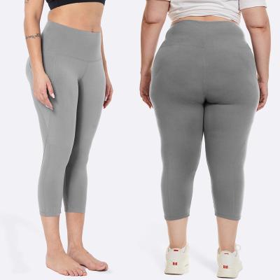 China Breathable Spandex And Polyester Yoga RTS Gym Sports High Waist Yoga Panties Custom Fitness Sports Mesh Yoga Leggings Capri for sale