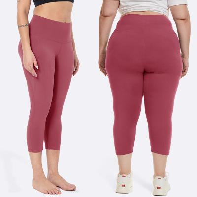 China Wholesale Price Breathable High Waist Custom Printed Home Workout Gym Sports Men And Women Yoga Capri Leggings With Pockets for sale