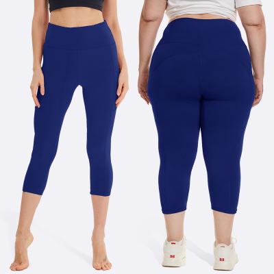 China Breathable RTS plus size high waist good quality inspired new girl yoga pants saxi girl yoga capri pants without panties for sale