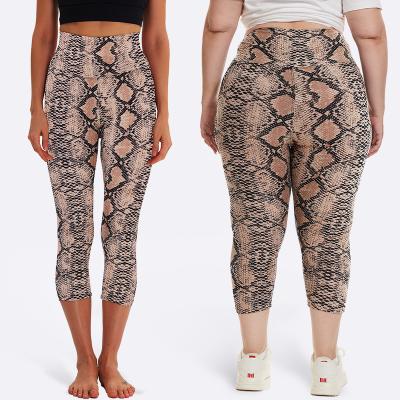 China Breathable plus size printed compression custom fitness sports mesh yoga leggings capri holey leggings for women for sale