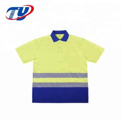 China Breathable Yellow Short Sleeve Hi Strength Shirt for sale