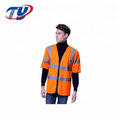 China Knit or Mesh Fabric Etc. Reversible 100% Polyester Safety Vest Work reflective t-shirt with pockets for men for sale