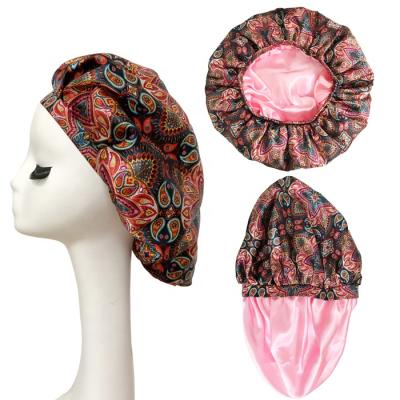 China Designer Double Satin Hair Cowls Women Durags And Soft Custom Layered Silk\Comfortable Headbands Sets for sale