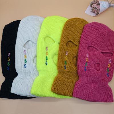 China Beanie Custom Ski Mask Wholesale Balaclava Skimask 3 Hole COMMON Warm Knitted Ski Mask for sale