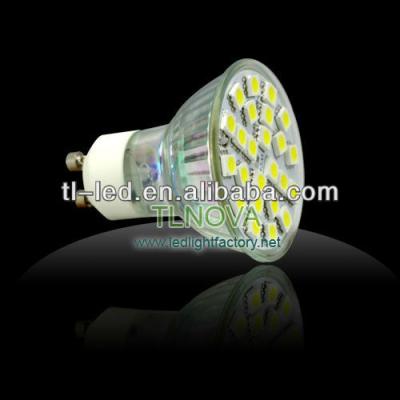 China High Brightness LED Glass Lamp Cup GU10 24SMD LED Lamp 290-350LM for sale