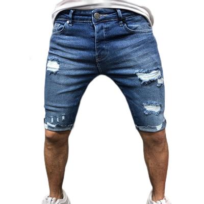 China Breathable Wholesale Custom Jeans Clothes Summer Ripped Skinny Denim Men's Shorts Casual Jeans for sale