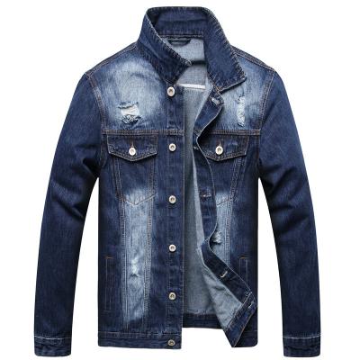 China New Breathable 2022 Customized Solid Color Casual Lapel High Quality Single Breasted Men Jeans And Jackets for sale