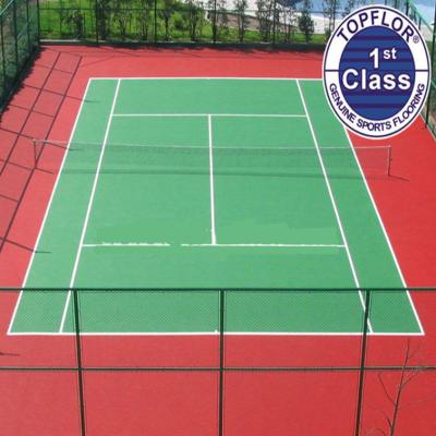 China Basketball Tennis Court Flooring Surface With Rubber Tile Flooring Covers Green Solid Color And Wooden Design 8 Years for sale