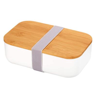 中国 2022 Hot Selling Disposable Plastic Bento Lunch Container With Bamboo Lip 1000ml Food Jar Use In Camping,Hiking,Family Activities 販売のため