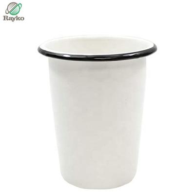 China Sustainable Coffee Camp 12oz Small Enamel Tea Mugs For Indoor And Outdoor Activities Durable And Eco-Friendly Enamel Mug With Logo for sale