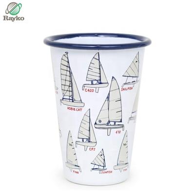 China Wholesale Stainless Steel Trend Cup Viable High Quality Enamel New Custom Logo And Pattern 12 Ounce Rim à venda