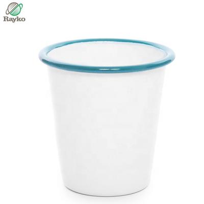 China Viable Simple Style Enamel Mug Without Handle For Gifts Choice Can Test 12 Ounce Travel Enamel Camping Mug for sale