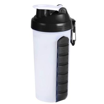 Китай Viable Shaker Bottle with Pill Organizer and Storage for Protein Powder, Custom Color, Leak-Proof and BPA Free Water Bottle Plastic продается