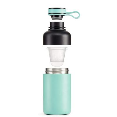 China High Quality Viable Top Selling Stainless Steel Pantone Color 10OZ Double Wall Water Bottle Holder With Strap And Infuser à venda