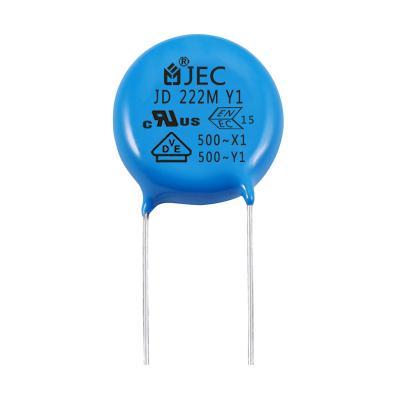 China Deviant Office Equipment Decoupling Ceramic Capacitor 500V Safety High Voltage Capacitor Y5V-Y1-222M/500V for sale