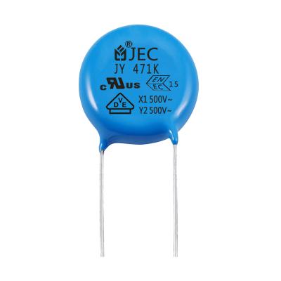 China Office Equipment Safety Disc Y2 Capacitor AC 500V 471K Safety Ceramic Capacitor For Cross Connecting Y5P-Y2-471K/500V for sale