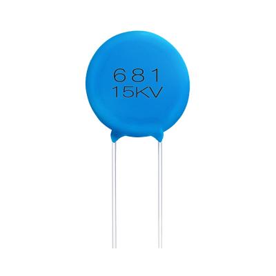 China High voltageDC power supplied module electronic components blue hot sale high voltage high voltage ceramic capacitor Y5T-681K-15KV for sale