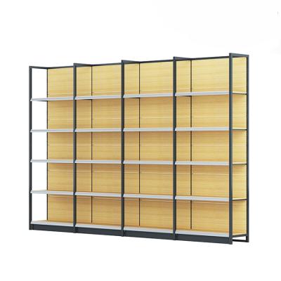 China Light Duty High Quality Custom Design Supermarket Display Stand Wooden Shop Rack for sale