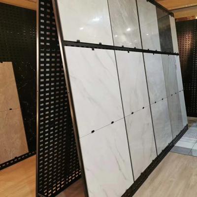 China Heavy Duty Steel Slab Tile Wall Rack Tube Tile Sample Display Rack Hanging Display Racks For Ceramic Tiles for sale