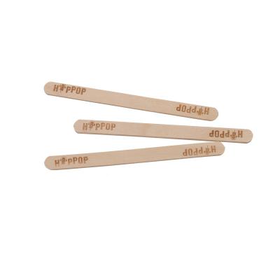 China Sustainable Timber Disposable Hot Stamp Wooden Hot Stamped Wooden Stick For Ice Cream for sale