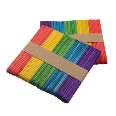 China China Wholesale Viable Wooden Craft Popsicle Stick Colorful Ice Cream Sticks for sale