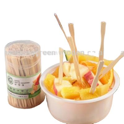 China Disposable Cocktail Fruit Bamboo Food Forks High Qualtity Eco - Friendly for sale