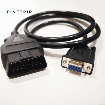 China Many 16Pin Cars Diagnostic Scanner Interface Auto Accessories High Quality Connector OBD 2 Male To Serial DB9 RS232 9pin Female Cable for sale