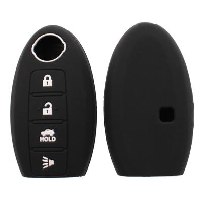 China Durable 1pc Silicone 4 Buttons Remote Car Key Case Cover Keyless FOB Key Cover Case For Nissan Teana X-Trail Qashqai Livina Sylphy Tiida for sale