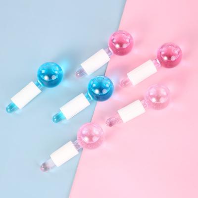 China Facial Crystal Ice Hockey Roller Energy Massage Beauty Eye Ice Globes Water Wave Face Massage Roller for sale