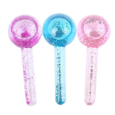 China Blue Pink Ice Globes Private Label Face Shimmer Facial Cooling Ice Globes Water Wave Face and Eye Massager Skin Care for sale