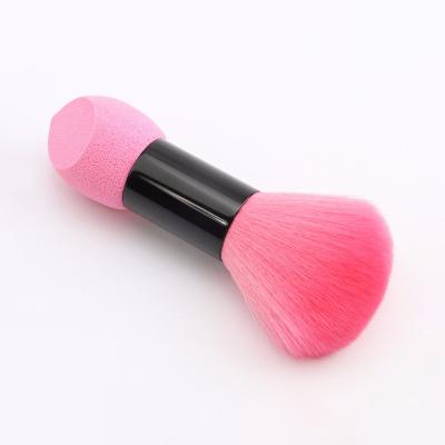 China Non Toxic Non Latex Cosmetics Blush Soft Shading Double Ended Brush Makeup Brush And Sponge for sale