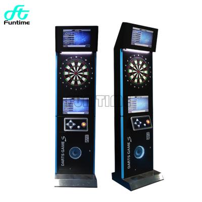 China FunTime Hot Selling Video Online Coin Operated Dart Arcade Game Amusement Sport Dart Machine with Stereo and Monitor 245cm*62cm*58cm for sale