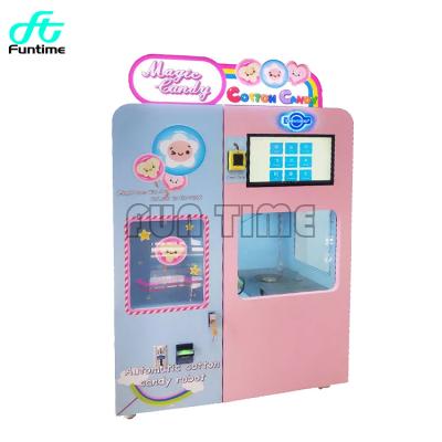 China Commercial cotton candy floss machines robot arm sugar making trade fully automatic cotton candy vending machine L125*W68*H212 CM for sale