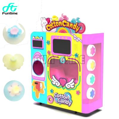 China Cotton Candy Crazye New Sale Unattended Operation Commercial Multi Flavors Flower Automatic Cotton Candy Vending Machine L135*W68*H212 CM for sale