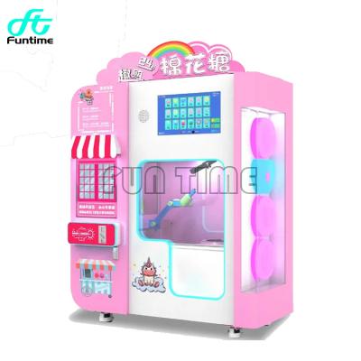 China Factory High Quality Commercial Latest Colorful clouds roll pink Floss Flower Automatic Cotton Candy making vending machine L135*W68*H212 CM for sale