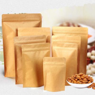 China Moisture Proof Digital Printing Custom Resealable Eco Friendly Kraft Paper Holder Zipper Up Packaging Pouch With Nuts Coffee for sale