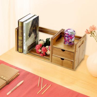 China Desktop Organizer Bamboo File Tray File Folder Modern Adjustable Desktop Storage Stand for sale