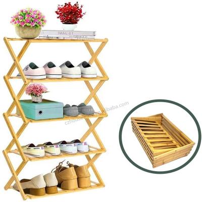 China Simple modern indoor and outdoor foldable shoe rack and stable 4 layers easy to assemble for sale