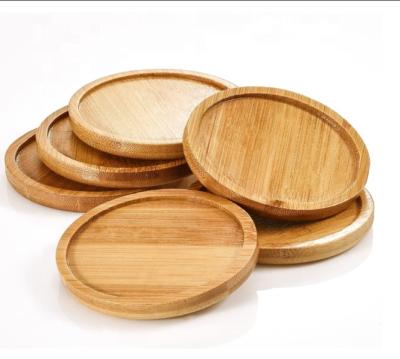 China Hot Sustainable Amazon Turned Round Bamboo Factory Saucer Set Of Six for sale