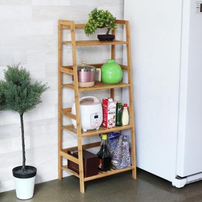 China Amazon Good Quality Durable Hot Selling Natural Bamboo Storage Shelves Plant Rack and Potted Flower Rack Stand for sale