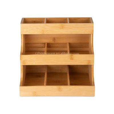 China Wholesale 3 Tier Viable Storage Organizer Shelves Rack Tea Bamboo Bag Storage Rack for sale