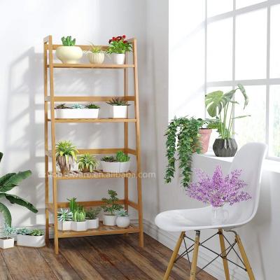 China Good Quality Flower Plant Stand Durable Bamboo Shelves Storage Shelves Organizer Stand Rack for sale