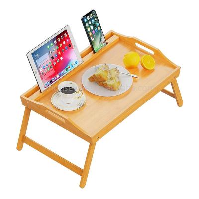 China Laptop Desk Serving Foldable Multifunctional Bamboo Foldable Breakfast Table for sale