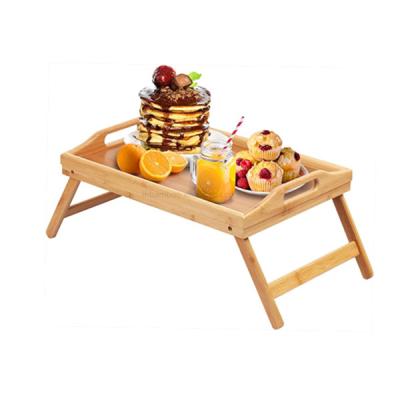 China Foldable Bed Tray Table With Folding Leg Serving Breakfast In Bed Use for sale