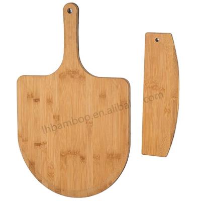 China Sustainable Hot Selling Cheap Custom Made Bamboo Pizza Board With Cutter / Pizza Cutting Board for sale