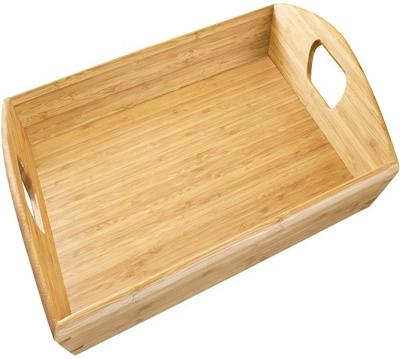 China Sustainable Durable and Sustainable Natural Color High Quality Portable Bamboo Tray For Food Serving for sale