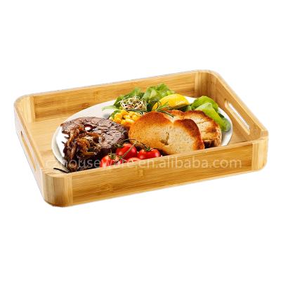 China Sustainable Hot Sale Premium Food Serving Tray Bed Tray with Natural Bamboo for sale