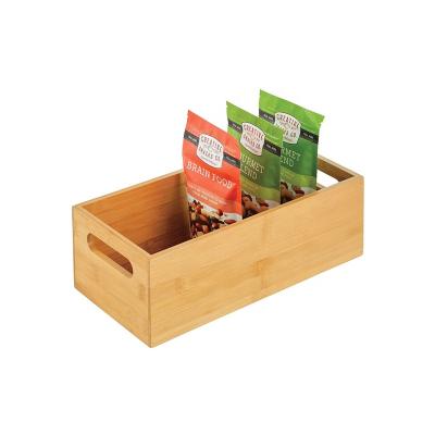 China Sustainable Storage Organizer With Handles Natural Bamboo Storage Boxes for sale